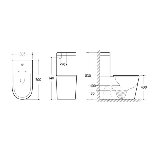 Lev Wall Faced Toilet Suite - Ceramicahomes