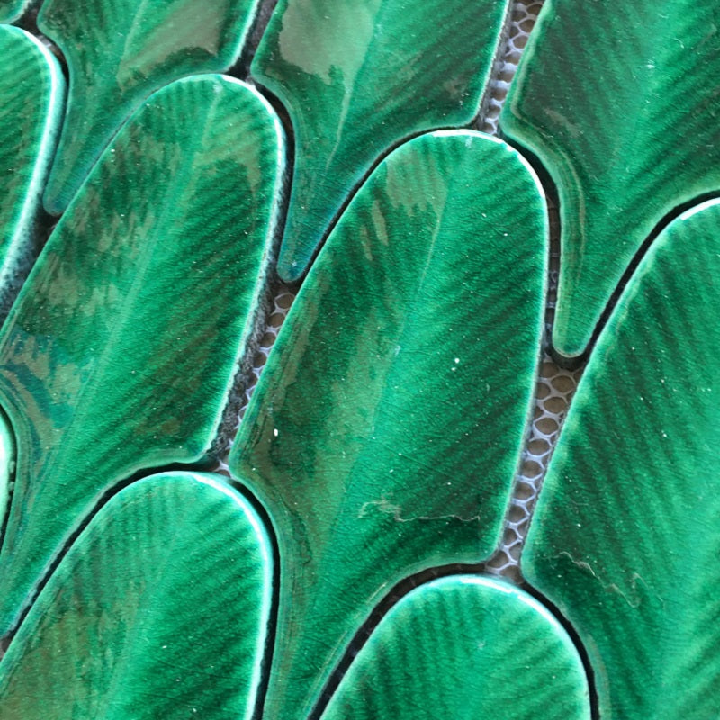 Lily Green Leaf Gloss Mosaic