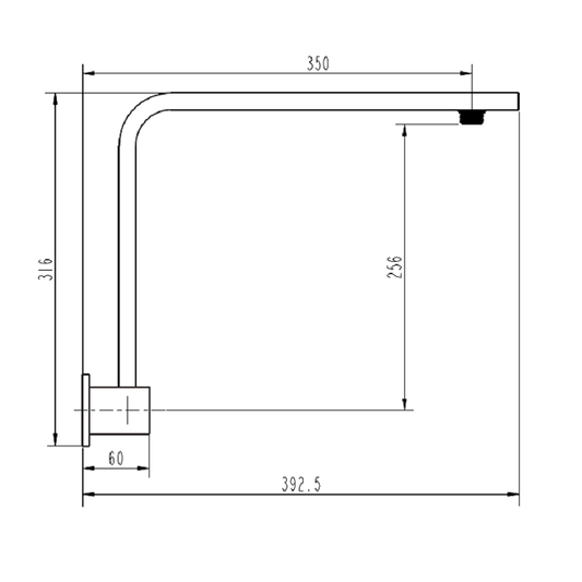 Lux High Rise Shower Arm Chrome