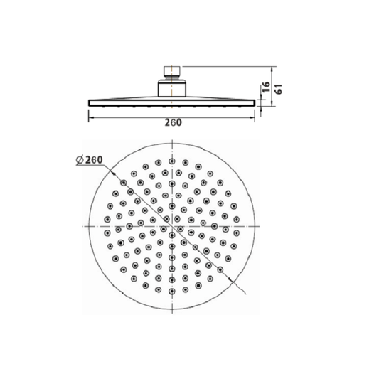 Lux Shower Head Chrome 260