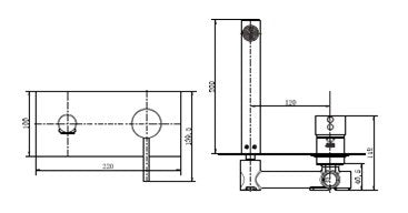 Mara Wall Mounted Basin Mixer Brushed Nickel