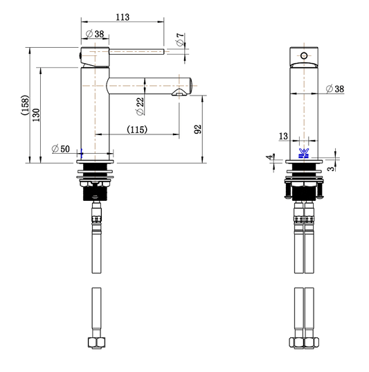 Essence Basin Mixer Tap Gun Metal