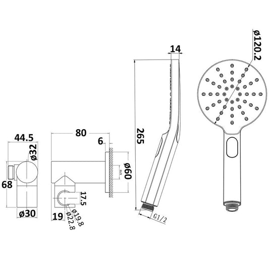 Mara Shower On Bracket Chrome