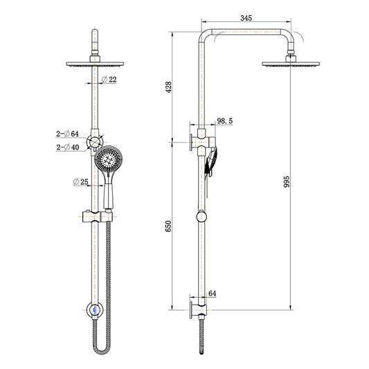 Mara Shower Column Set Chrome