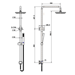 Mara Shower Column Set Matt Black