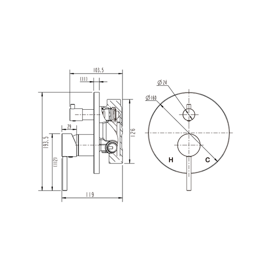 Mara Shower Divertor Brushed Nickel