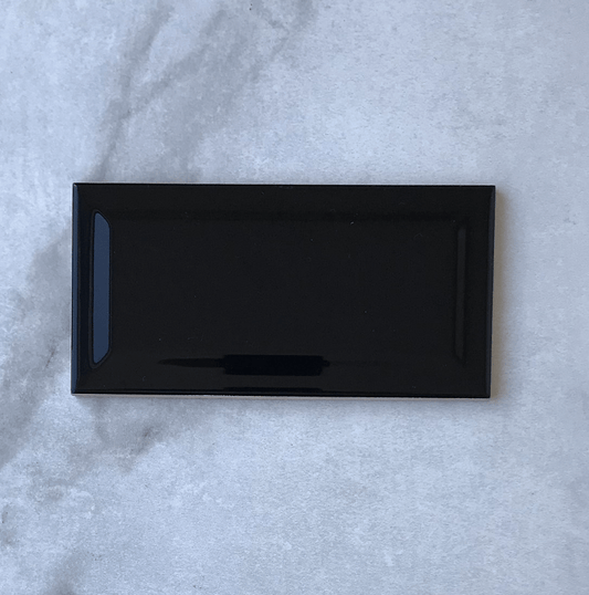 Metro Classic Mini Black Gloss Beveled 75x150mm