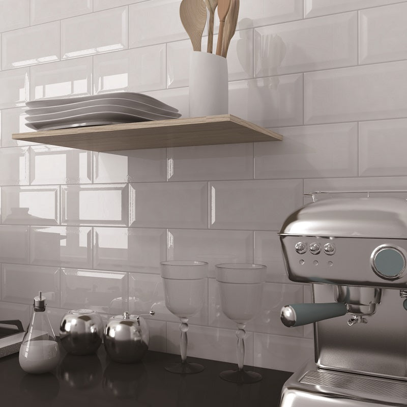 Metro White Bevelled Mosaic 300x300mm