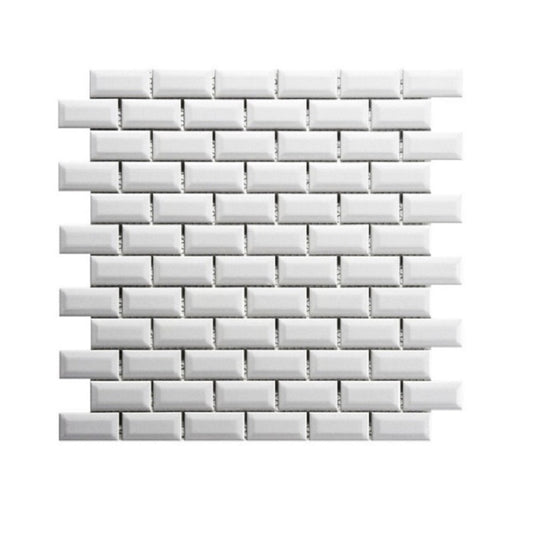 Metro White Bevelled Mosaic 300x300mm