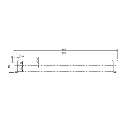 Miu Double Towel Bar 600