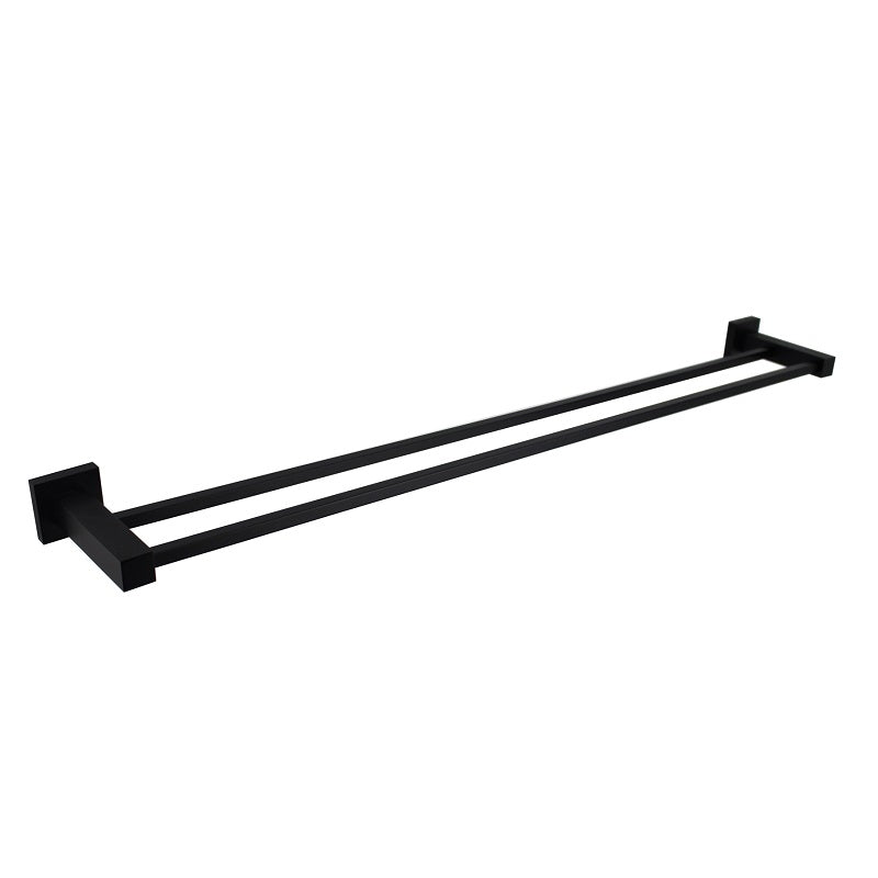 Miu Double Towel Bar Matt Black 600