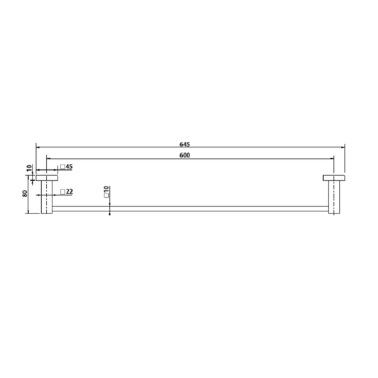 Miu Single Towel Bar 600