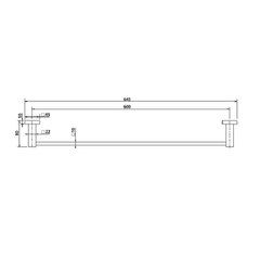 Miu Single Towel Bar 600