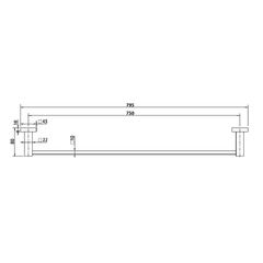 Miu Single Towel Bar 750