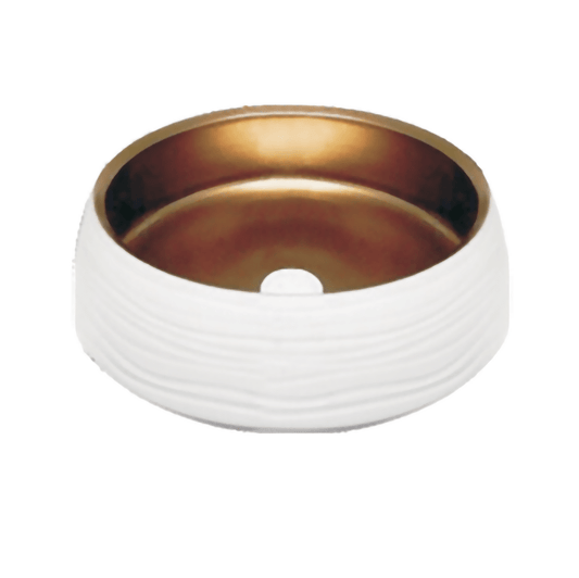 Serene White & Copper Basin 410 mm