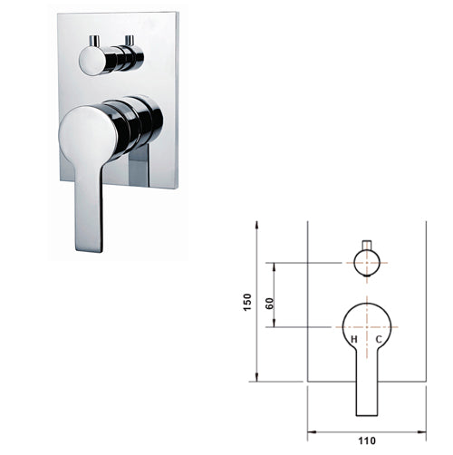 Theo Shower Diverter - Ceramicahomes