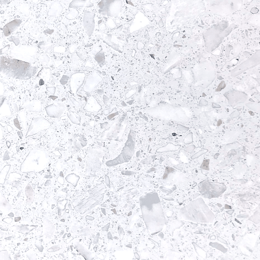 Terrazzo Abstract White Matte 600x600mm