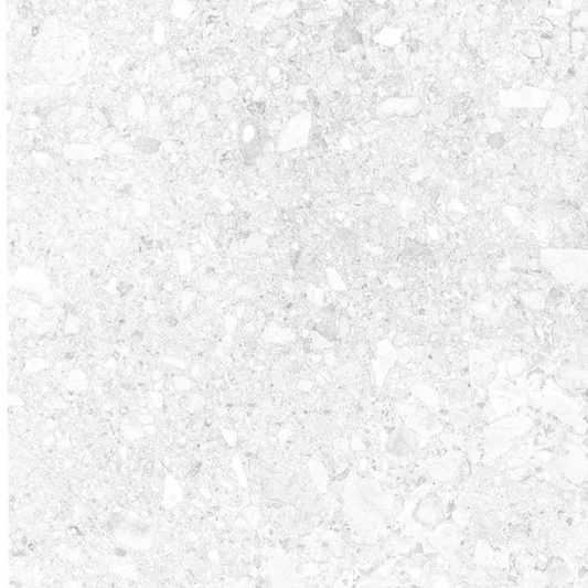 Stirling Retro Terrazzo White Matte 600x600