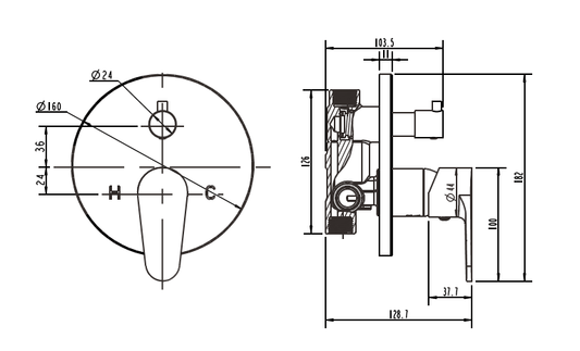 Viola Shower Diverter - Ceramicahomes