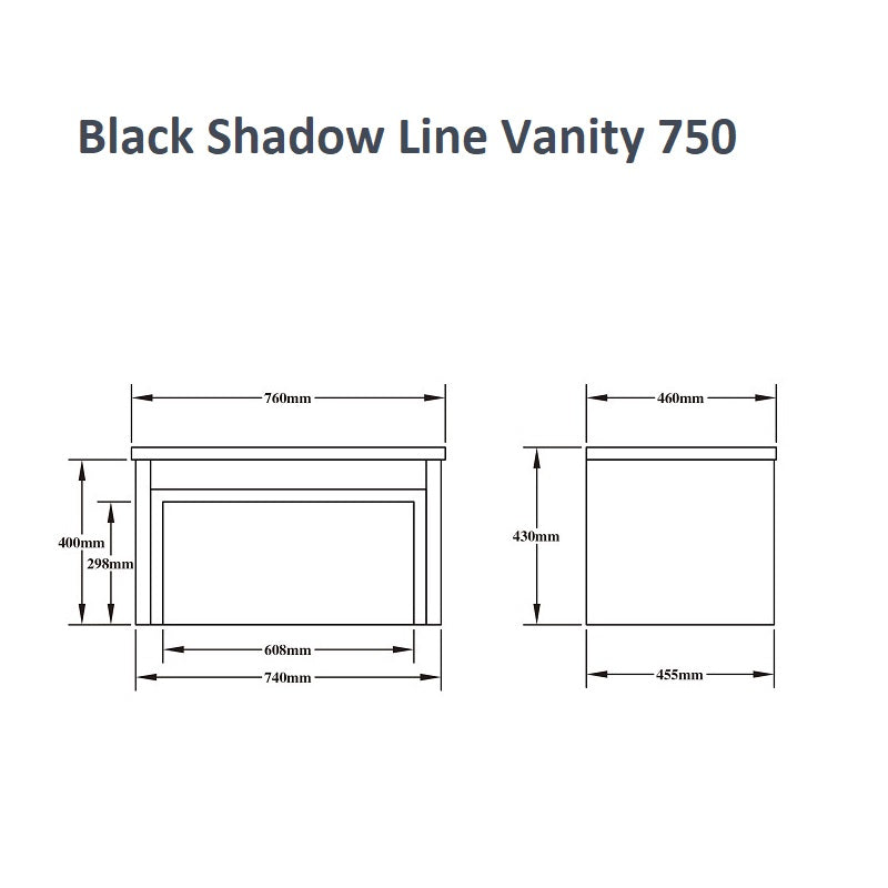 Black Shadow Line Wall Hung Vanity