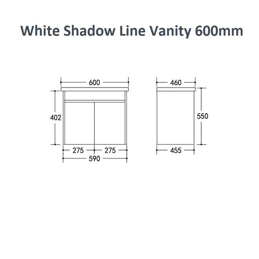 Wall Hung White Shadow Line Vanity